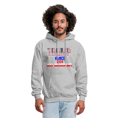 Men's Hoodie Trump Vance Hoodie Keep America Safe - heather gray