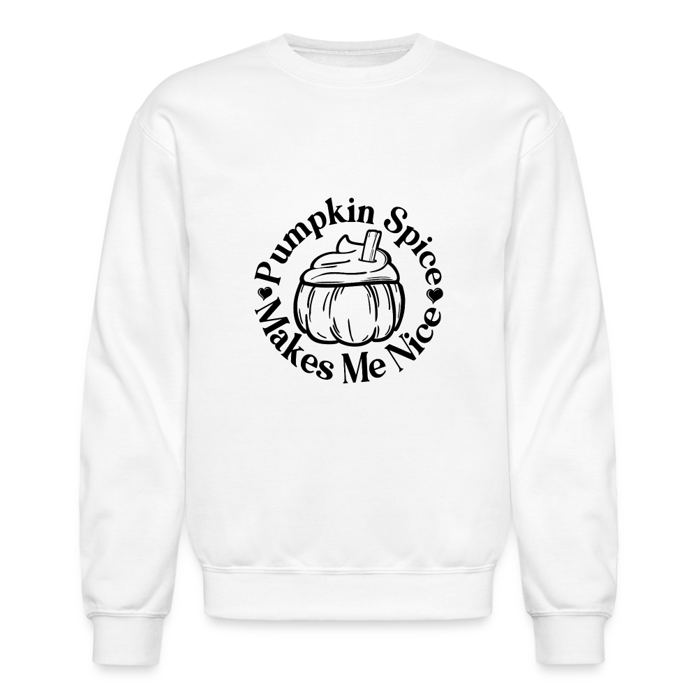 Crewneck Sweatshirt Womens Pumpkin Spice Sweater - white