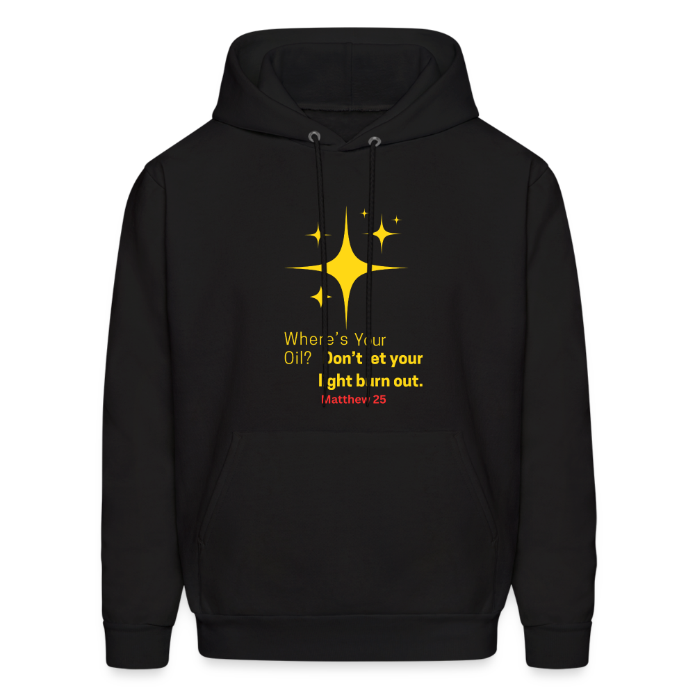 Men's Hoodie wheres your oil - black