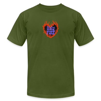 Unisex Jersey T-Shirt by Bella + Canvas holy fire - olive