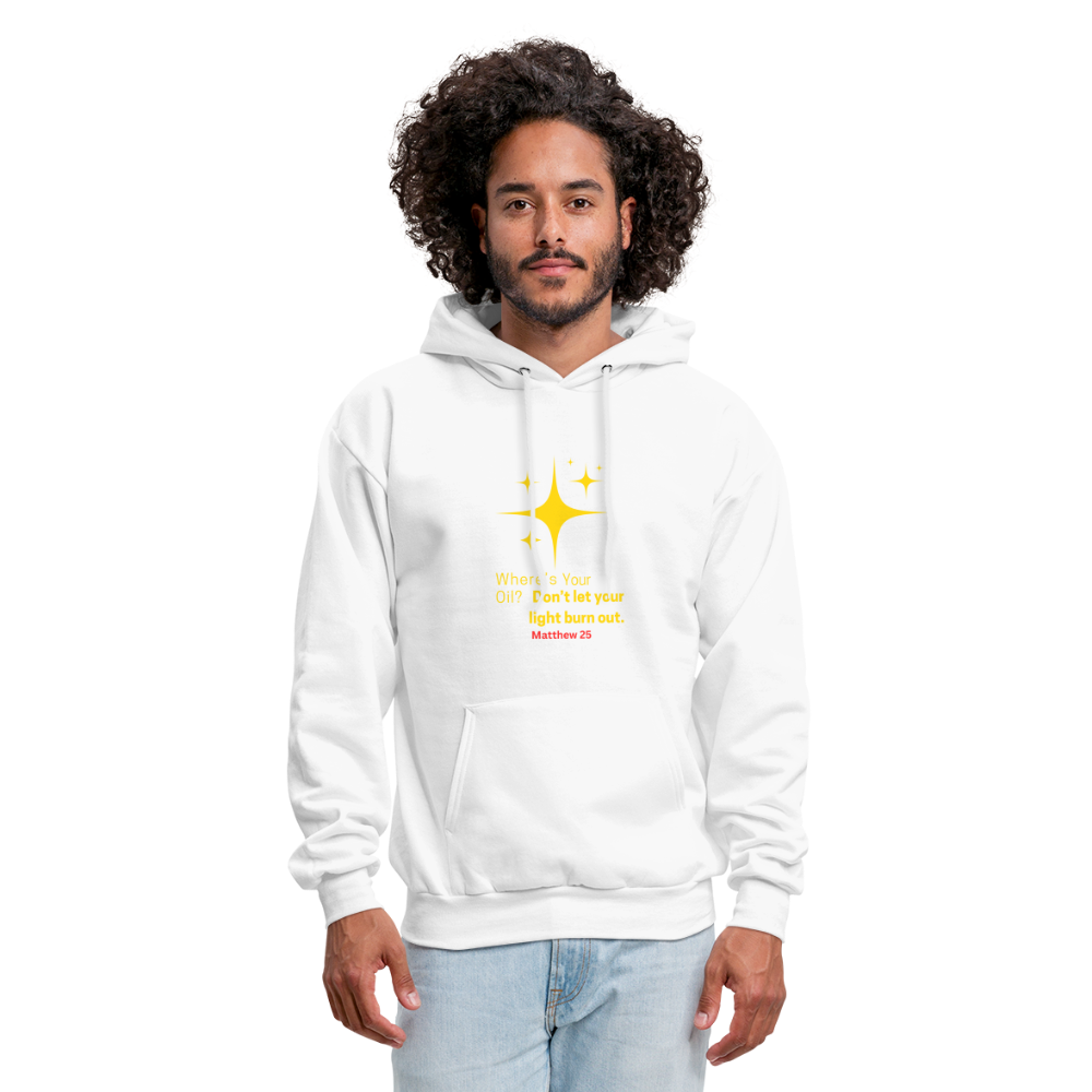 Men's Hoodie wheres your oil - white