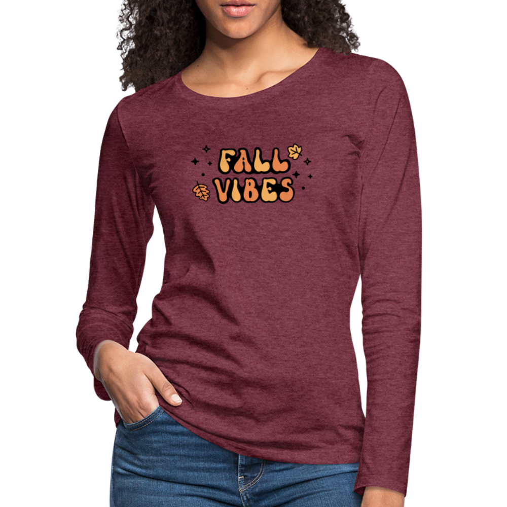 Women's Premium Long Sleeve T-Shirt fall vibes - heather burgundy