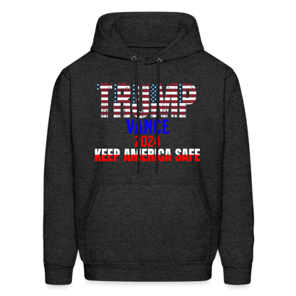 Men's Hoodie Trump Vance Hoodie Keep America Safe - charcoal grey