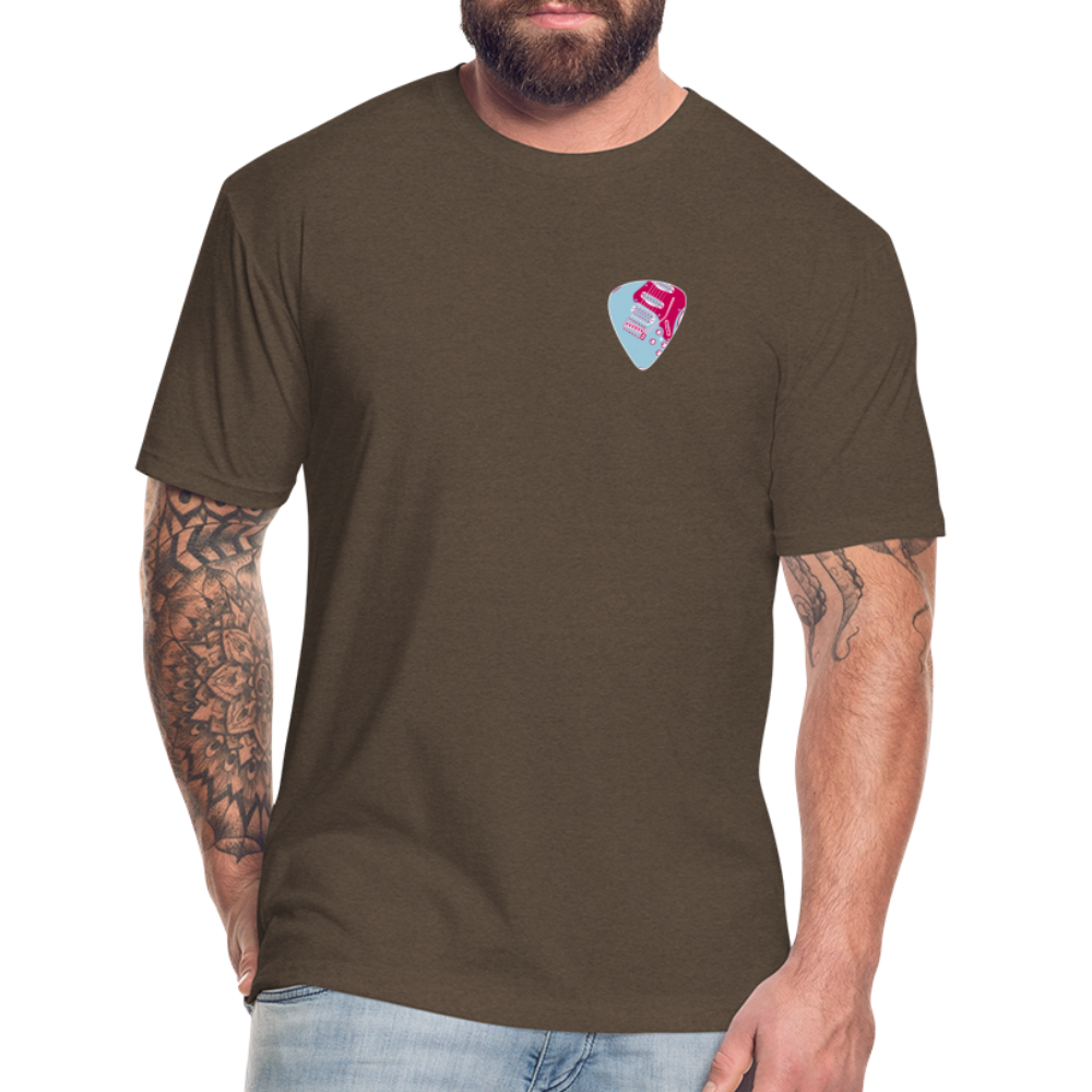 Fitted Cotton/Poly T-Shirt by Next Level guitar pick music shirt - heather espresso