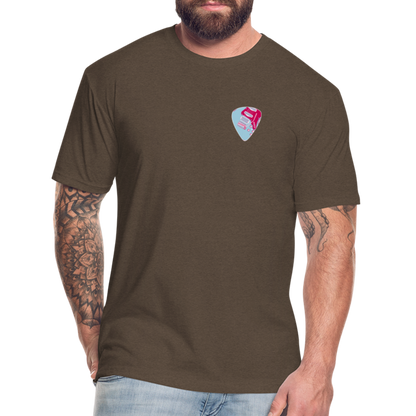 Fitted Cotton/Poly T-Shirt by Next Level guitar pick music shirt - heather espresso