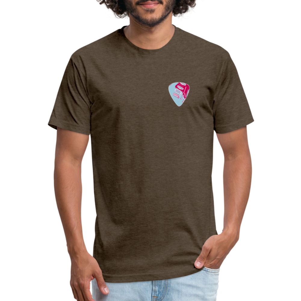 Fitted Cotton/Poly T-Shirt by Next Level guitar pick music shirt - heather espresso