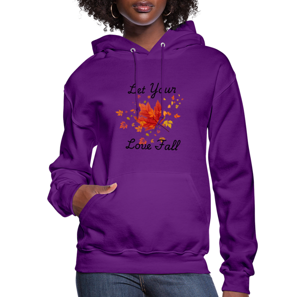 Women's Hoodie womens fall hoddies let your love fall - purple