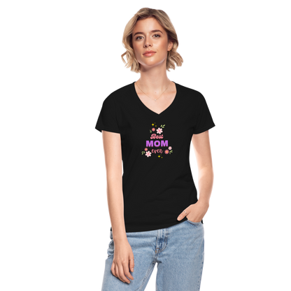 Women's V-Neck T-Shirt best mom ever - black