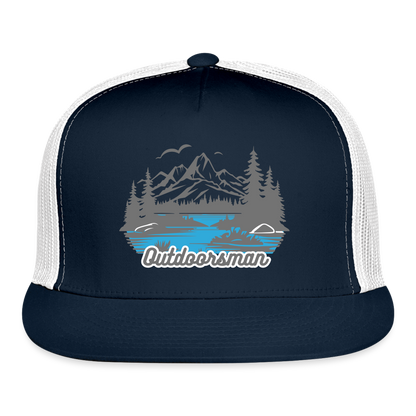 Trucker Cap  outdoors hat outdoorsman - navy/white