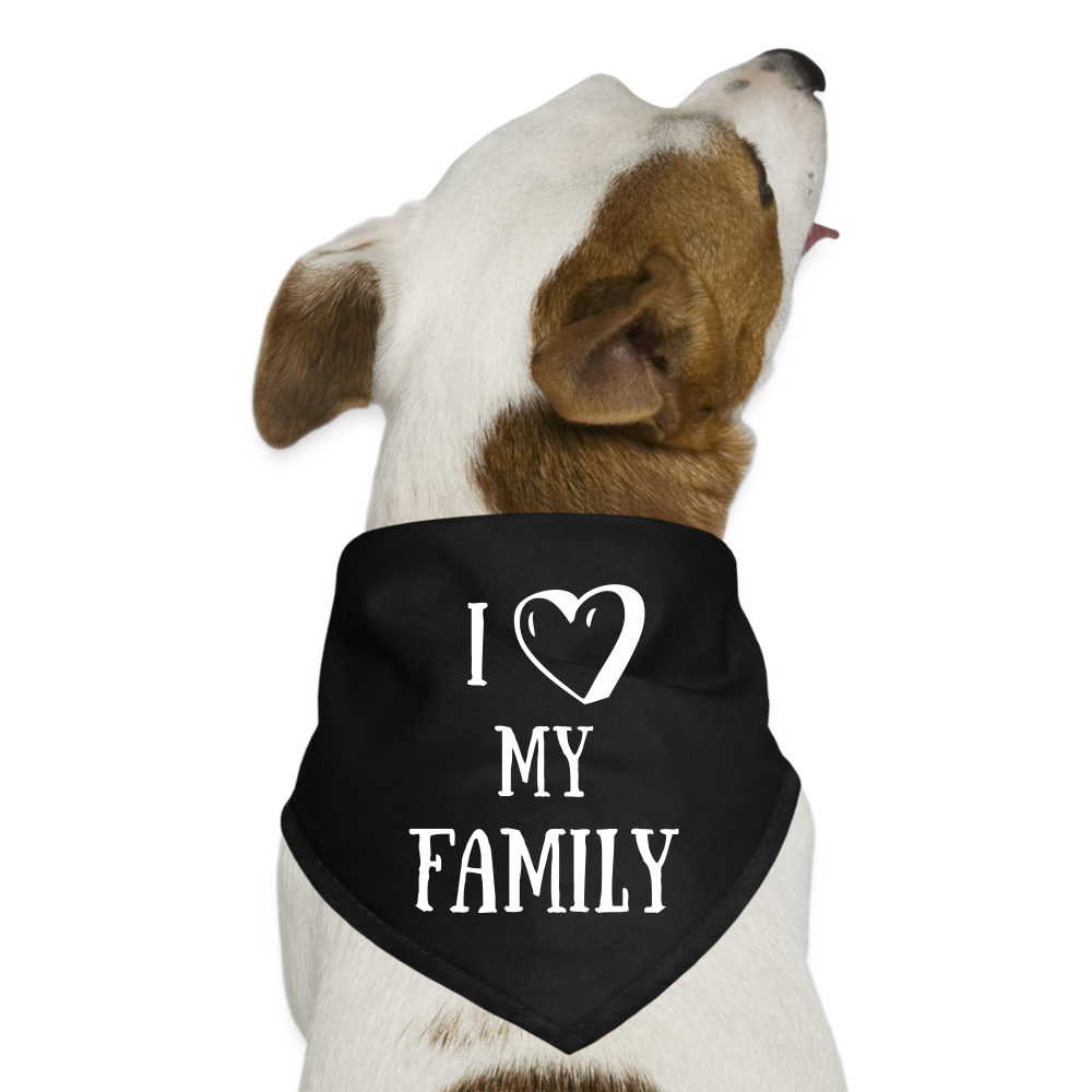 Dog Bandana Dog clothes I love my family - black