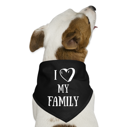 Dog Bandana Dog clothes I love my family - black