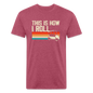 Fitted Cotton/Poly T-Shirt by Next Level this is how I roll Golfing - heather burgundy