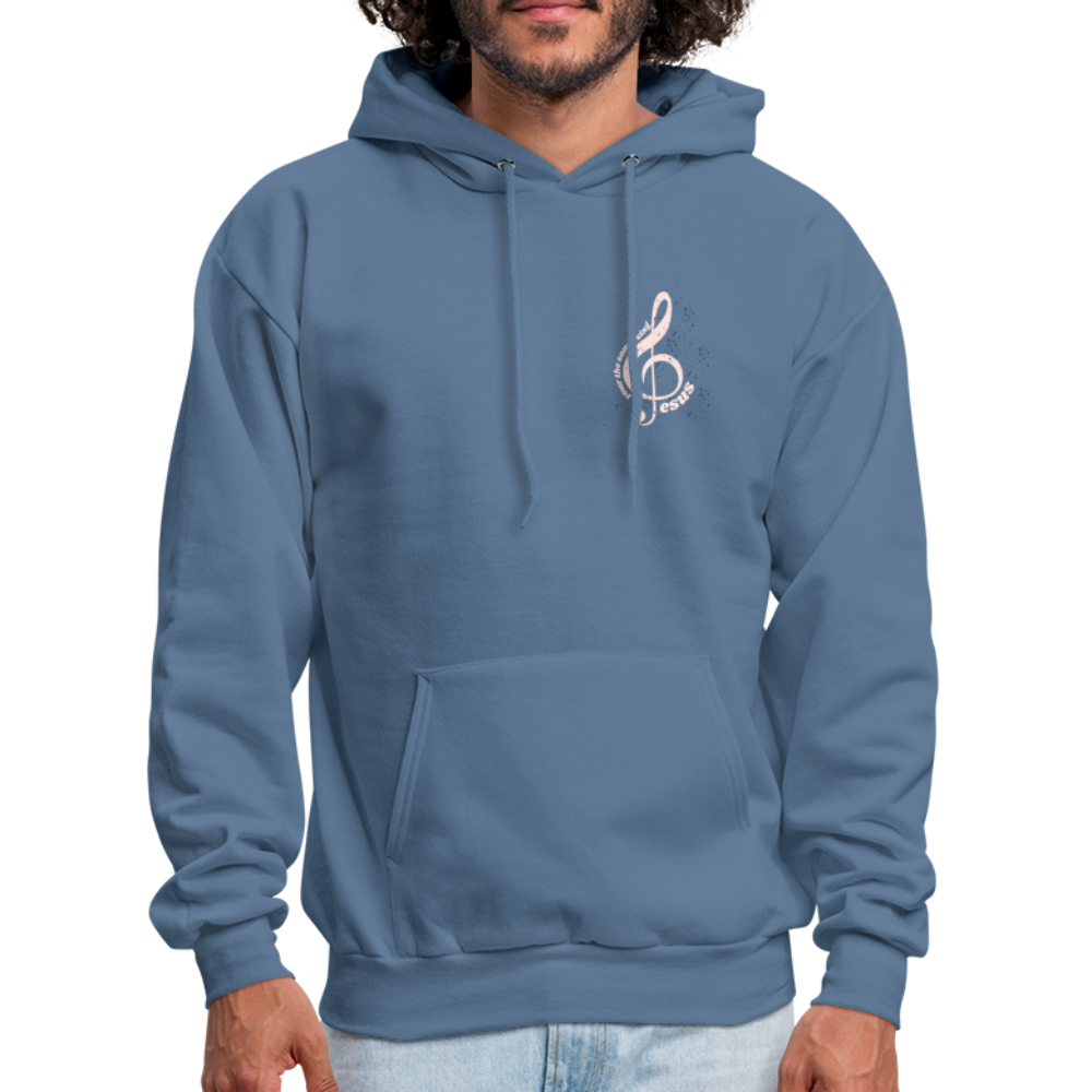 Men's Hoodie music Jesus is the song that I sing - denim blue