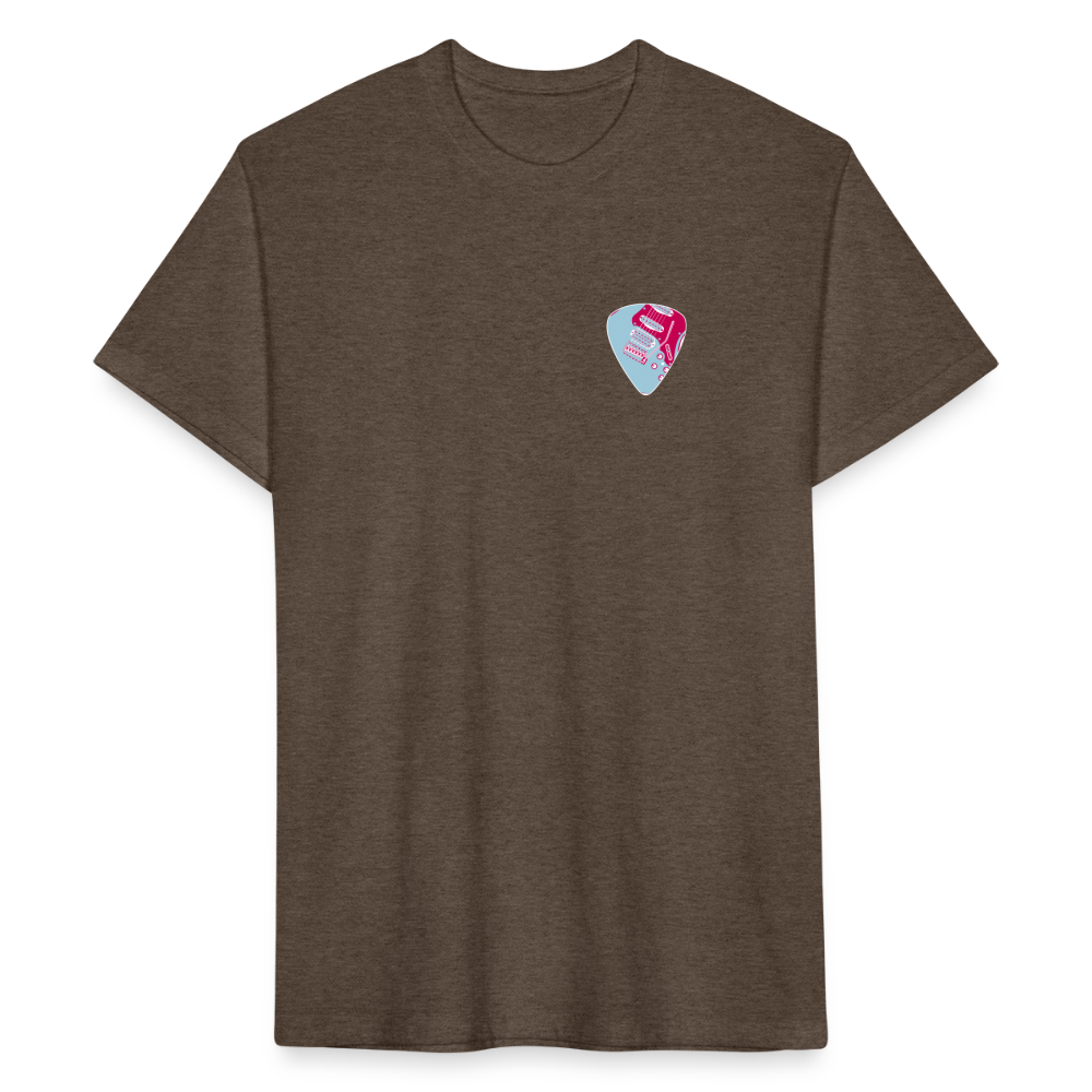 Fitted Cotton/Poly T-Shirt by Next Level guitar pick music shirt - heather espresso