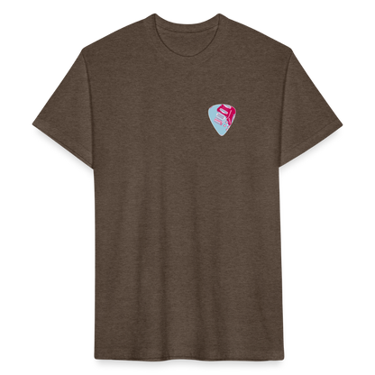 Fitted Cotton/Poly T-Shirt by Next Level guitar pick music shirt - heather espresso