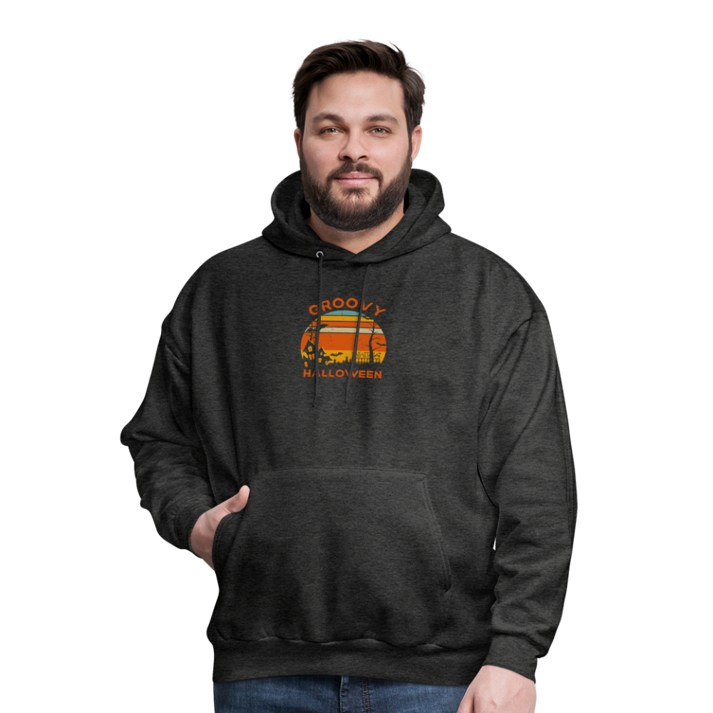 Men's Hoodie groovy halloween - charcoal grey