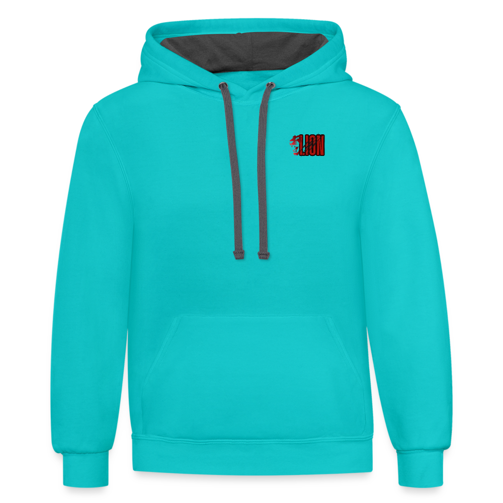 Contrast Hoodie lion - scuba blue/asphalt