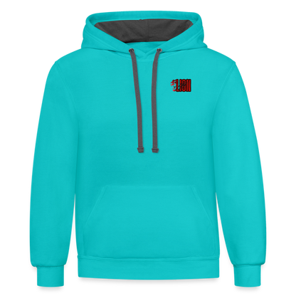 Contrast Hoodie lion - scuba blue/asphalt