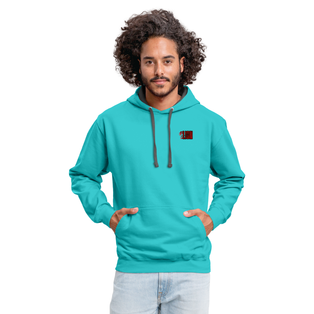 Contrast Hoodie lion - scuba blue/asphalt