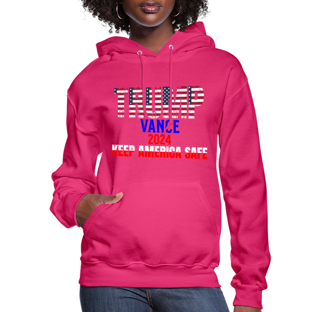 Women's Hoodie Trump Vance Hoodies Keep America safe - fuchsia