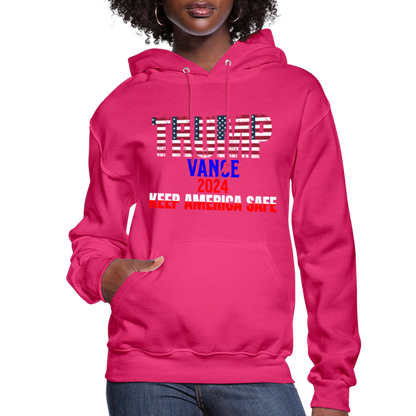 Women's Hoodie Trump Vance Hoodies Keep America safe - fuchsia