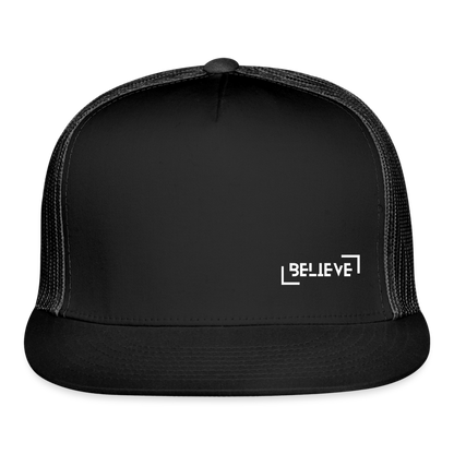 Trucker Cap believe hat - black/black