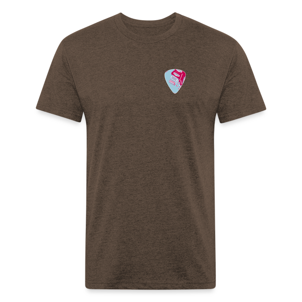 Fitted Cotton/Poly T-Shirt by Next Level guitar pick music shirt - heather espresso