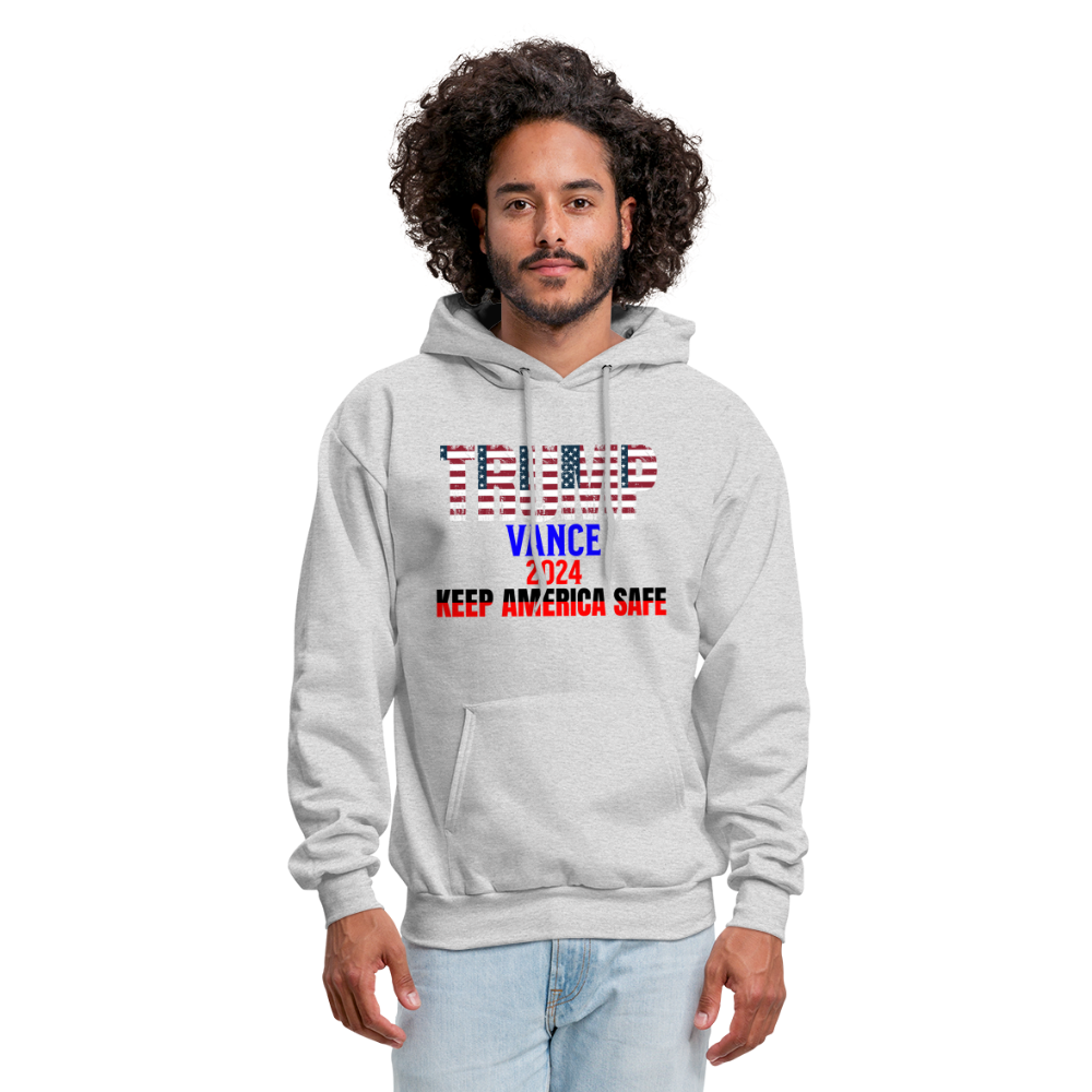 Men's Hoodie Trump Vance Hoodies Keep America Safe - ash 