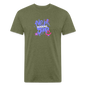 Fitted Cotton/Poly T-Shirt by Next Level never stop running - heather military green