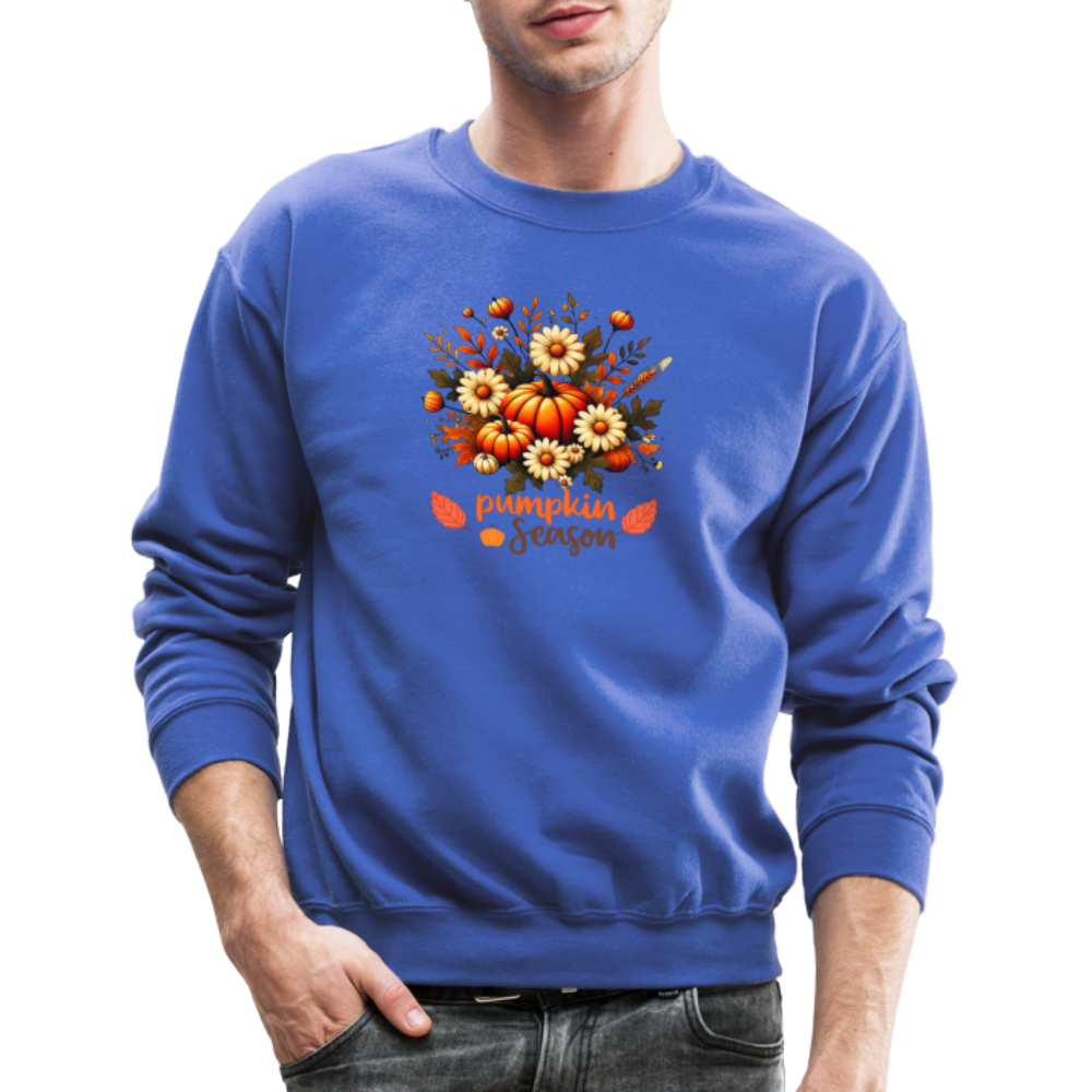 Crewneck Sweatshirt women pumpkin fall sweater - royal blue