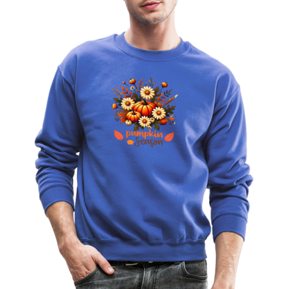 Crewneck Sweatshirt women pumpkin fall sweater - royal blue