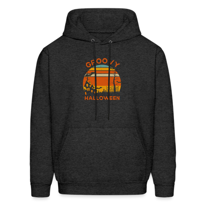 Men's Hoodie groovy halloween - charcoal grey