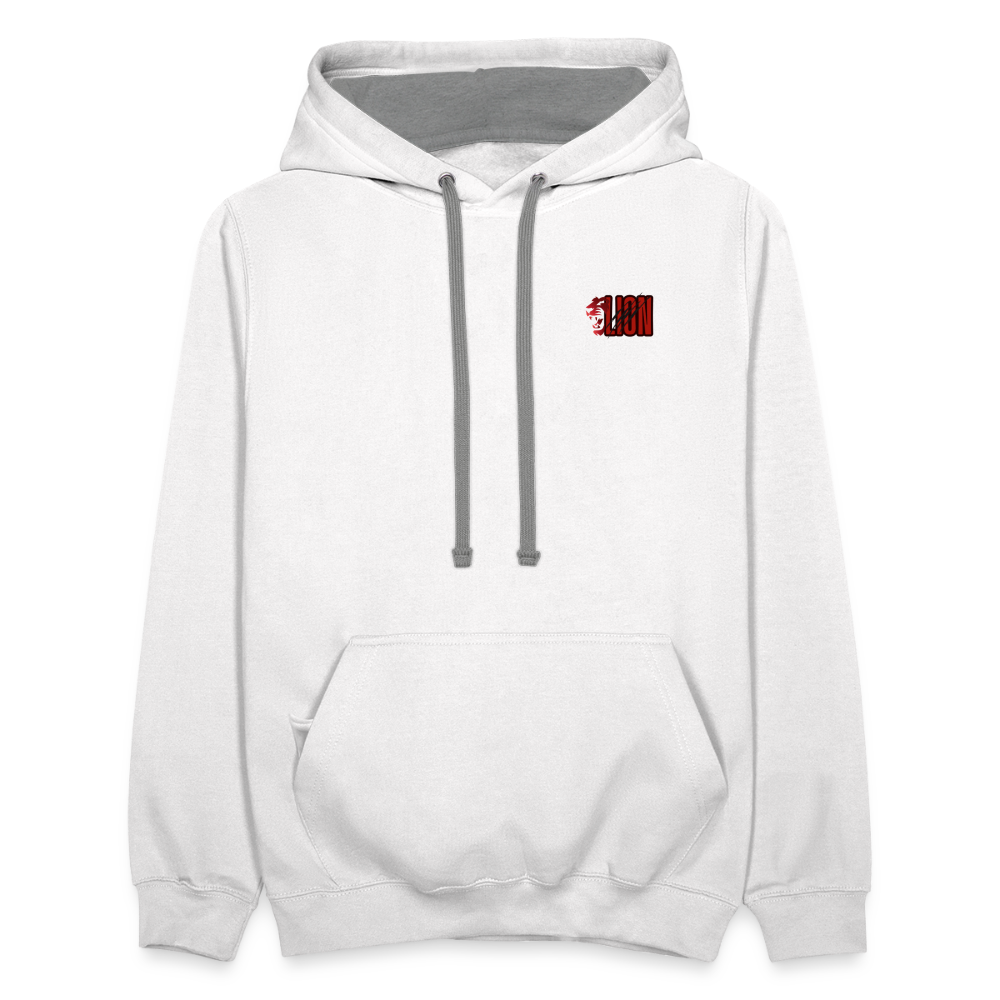 Contrast Hoodie lion - white/gray