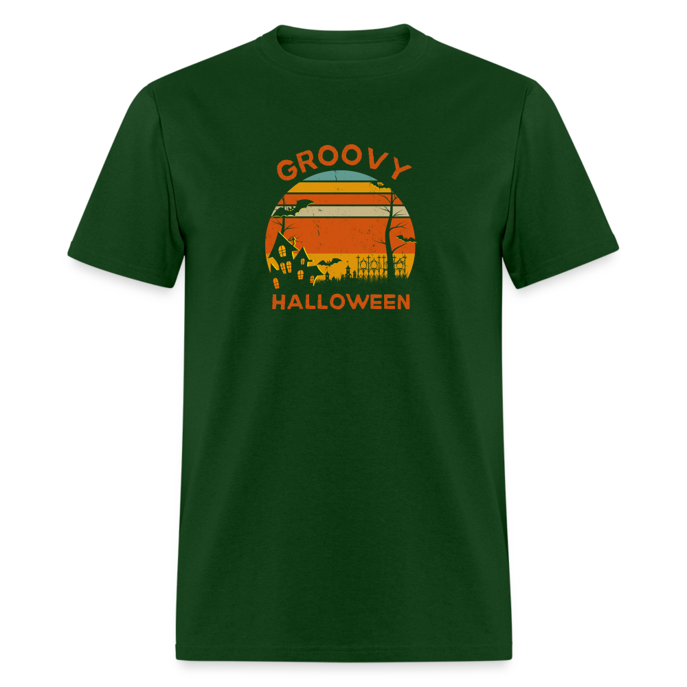 Unisex Classic T-Shirt retro groovy halloween shirt - forest green