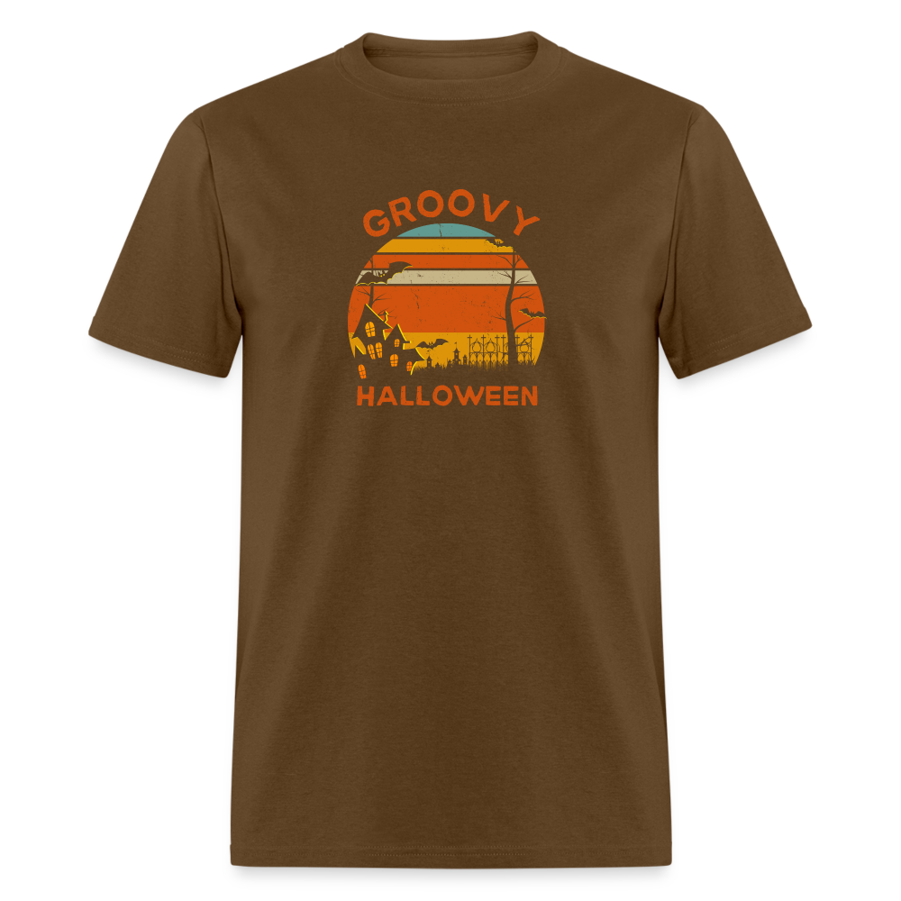 Unisex Classic T-Shirt retro groovy halloween shirt - brown