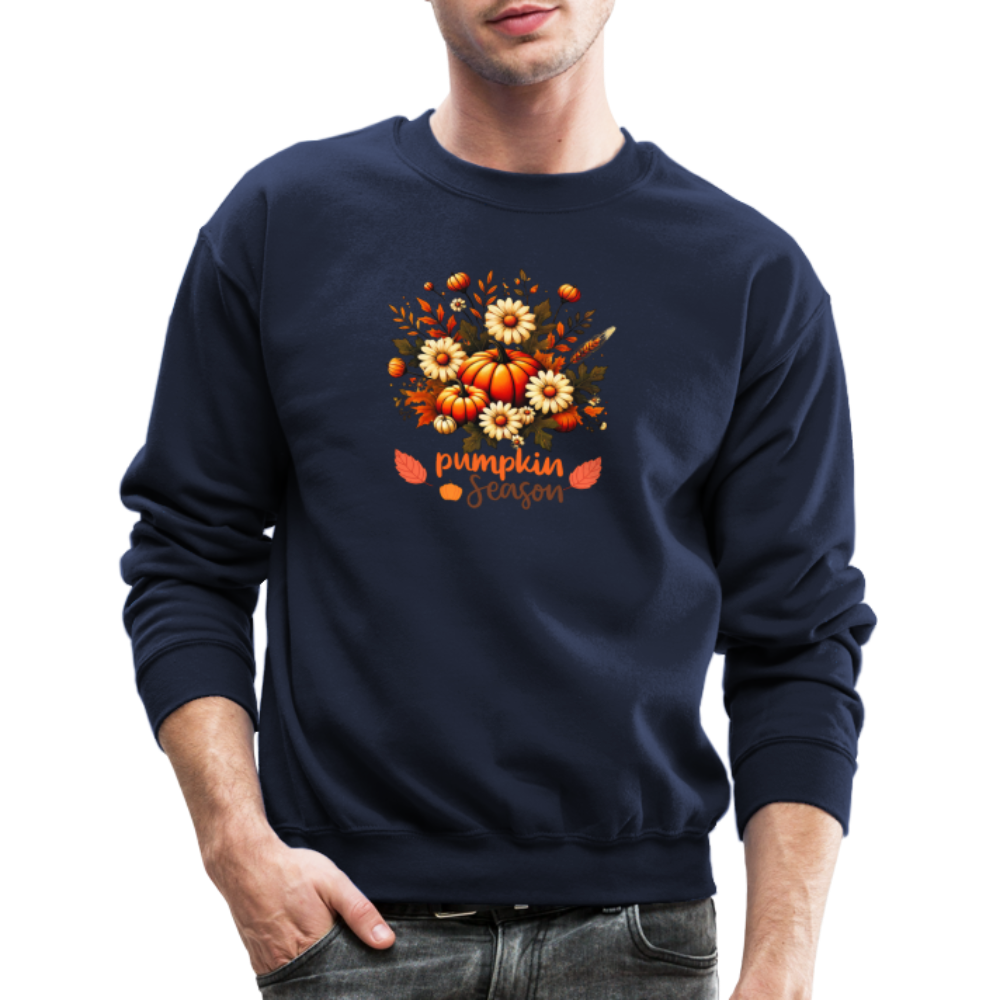 Crewneck Sweatshirt women pumpkin fall sweater - navy