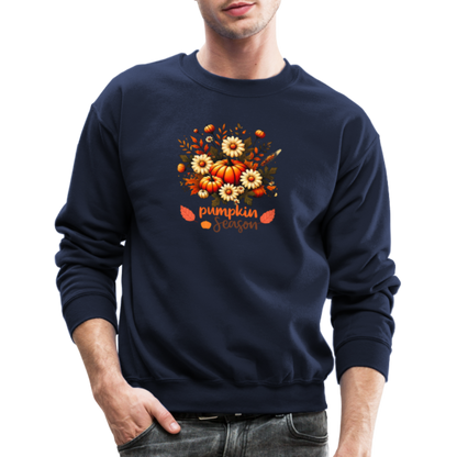 Crewneck Sweatshirt women pumpkin fall sweater - navy