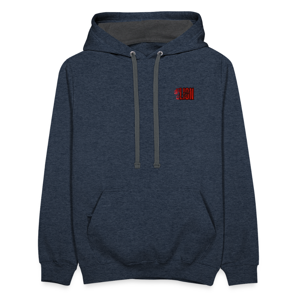 Contrast Hoodie lion - indigo heather/asphalt