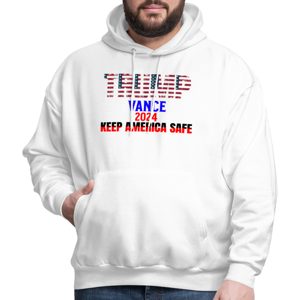 Men's Hoodie Trump Vance Hoodies Keep America Safe - white