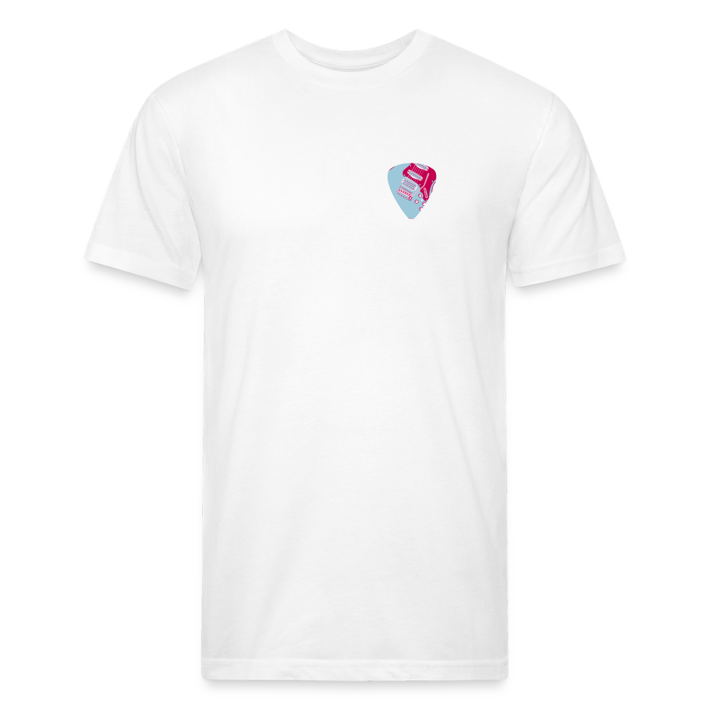 Fitted Cotton/Poly T-Shirt by Next Level guitar pick music shirt - white