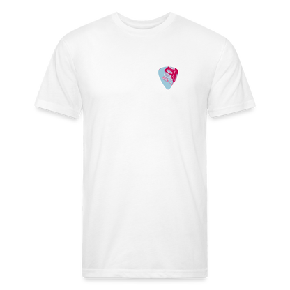 Fitted Cotton/Poly T-Shirt by Next Level guitar pick music shirt - white