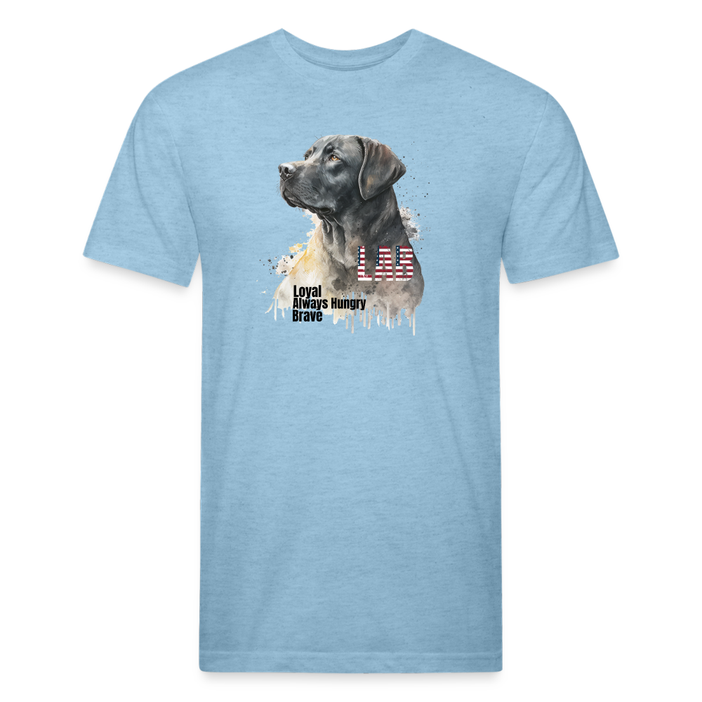 Fitted Cotton/Poly T-Shirt by Next Level Lab Lover dog shirts - heather blue