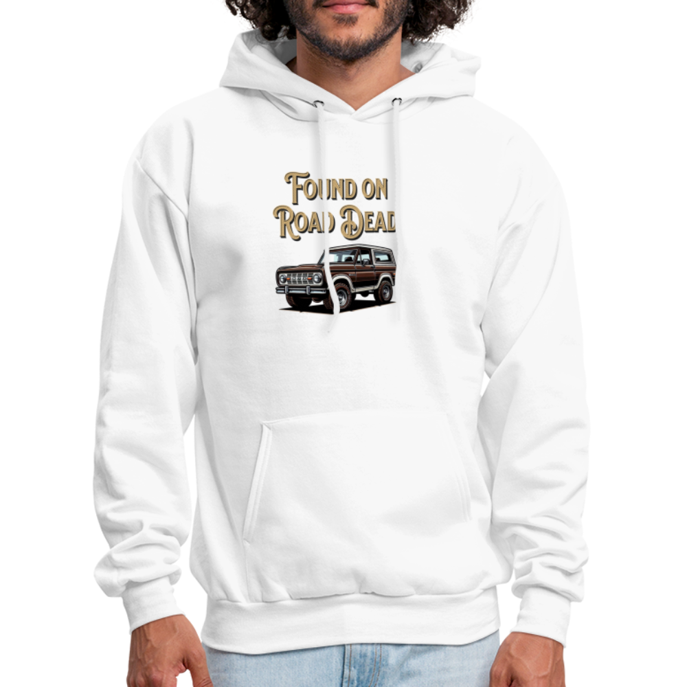 Men's Hoodie Ford Hoodie Found on Road Dead - white