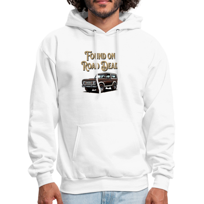 Men's Hoodie Ford Hoodie Found on Road Dead - white