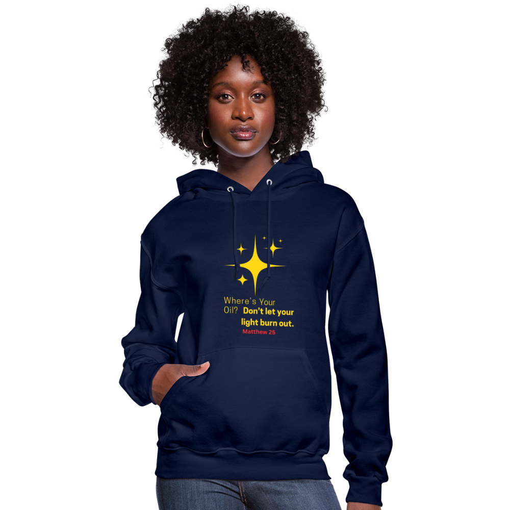 Women's Hoodie wheres your oil - navy