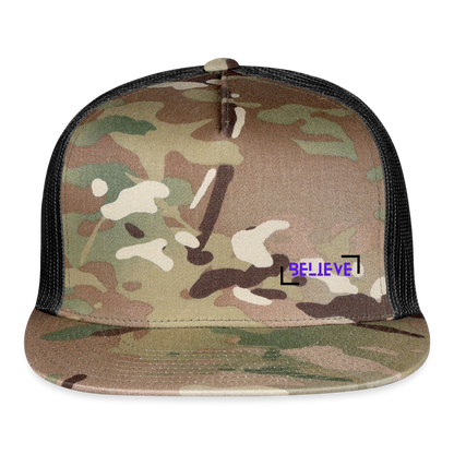 Trucker Cap believe hat casual, street, fishing, hunting hat - MultiCam\black