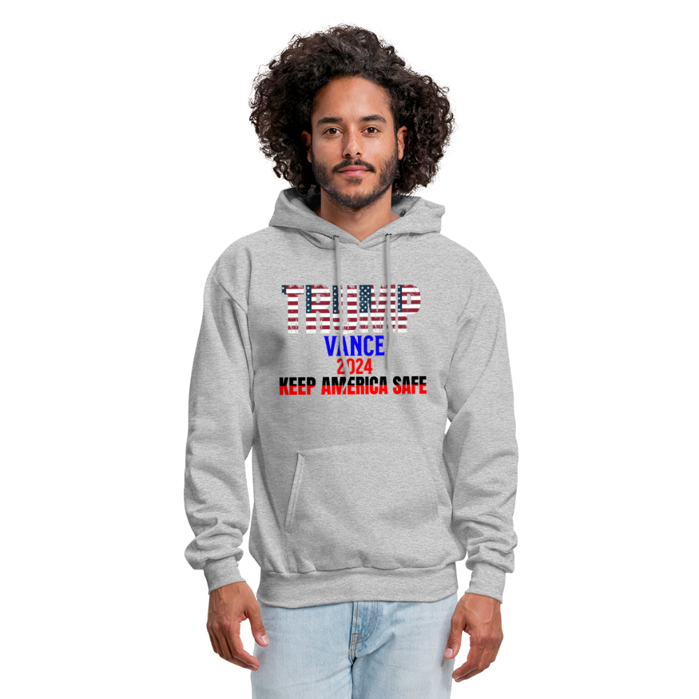 Men's Hoodie Trump Vance Hoodies Keep America Safe - heather gray