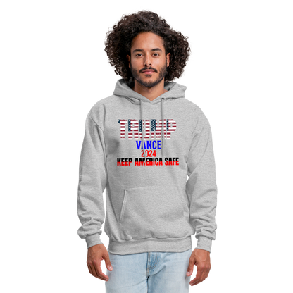 Men's Hoodie Trump Vance Hoodies Keep America Safe - heather gray