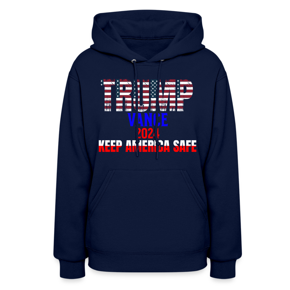 Women's Hoodie Trump Vance Hoodies Keep America safe - navy