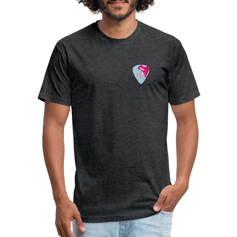 Fitted Cotton/Poly T-Shirt by Next Level guitar pick music shirt - heather black